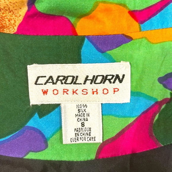 Colourful vintage CAROLHORN 100% silk jacket - Picture 5 of 9